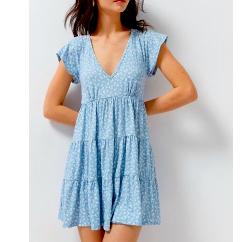 Urban Outfitter Julia Tiered Ruffle Mini Dress